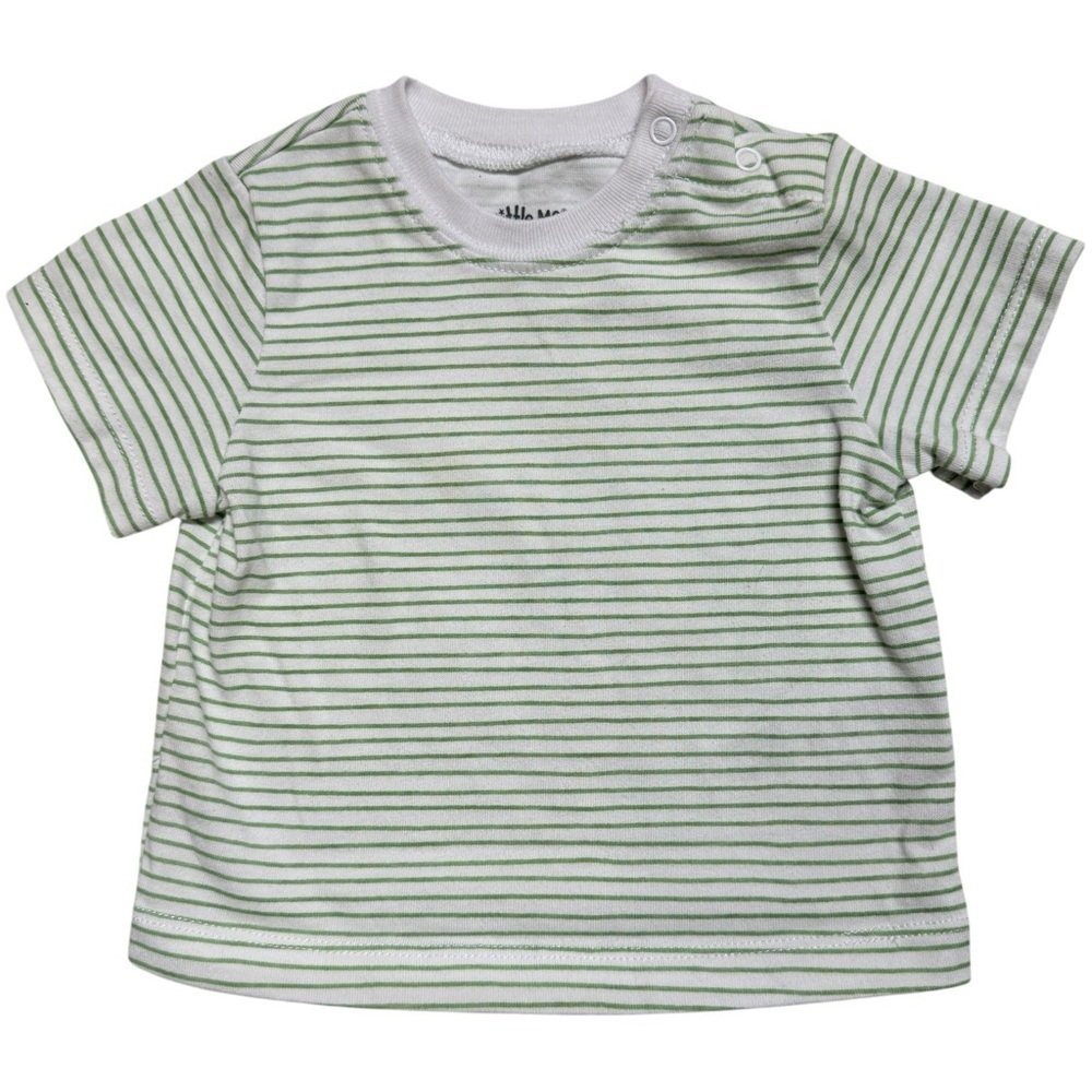 Little Me Green and White Striped T-Shirt